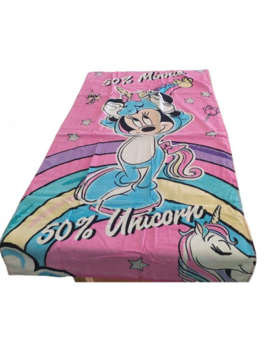 TOALLA MINNIE UNICORNIO ROSA 70X140