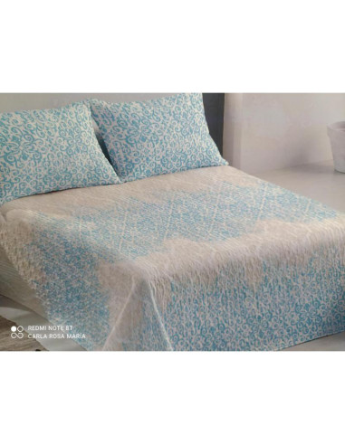 COLCHA BOUTI CAMA 90 BEIG/AZUL