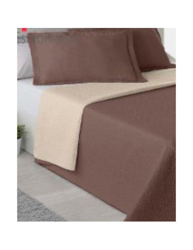 COLCHA REVERSIBLE CAMA 90 CHOCO/BEIG