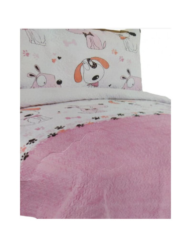 COLCHA BOUTI CAMA 90 PERRO ROSA