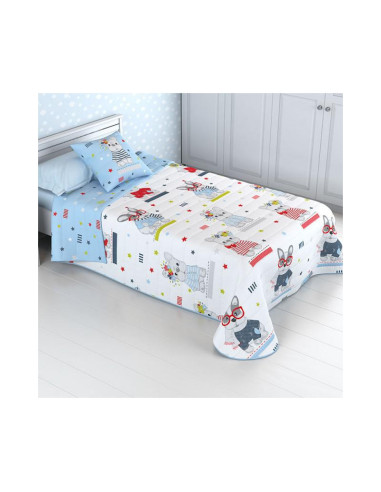 COLCHA BOUTI REVERSIBLE CAMA 90 PERRITOS 