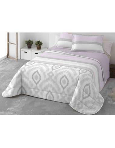 EDREDÓN SHERPA BORREGUITO CAMA 180-2X2 MALVA GRIS