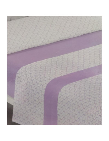 JUEGO DE SÁBANAS CAMA 150 MORADO BLANCO