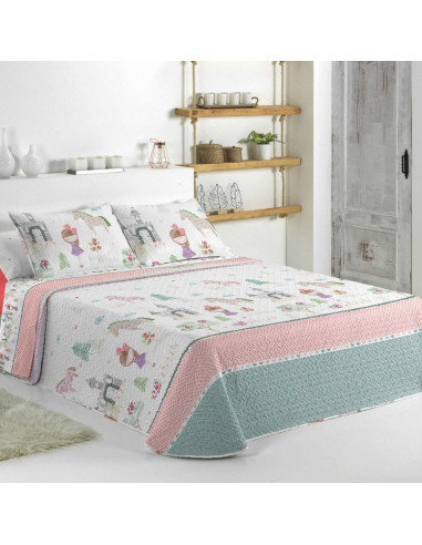 COLCHA BOUTI REVERSIBLE MUÑECA UNICORNIO CAMA 90