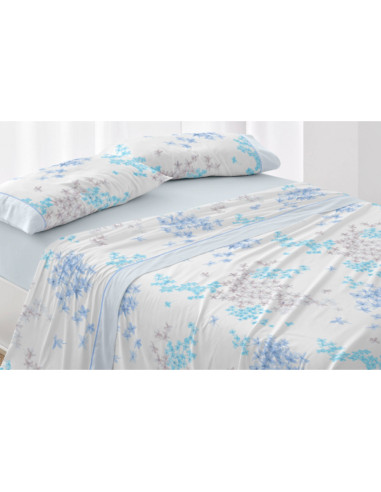 JUEGO DE SÁBANAS AZUL CALIDAD SUPERIOR CAMA 135