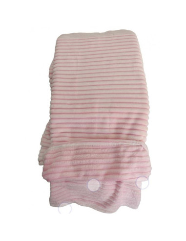 MANTA PLAID 220X240 ROSA  EXTRASUAVE AMBOS LADOS