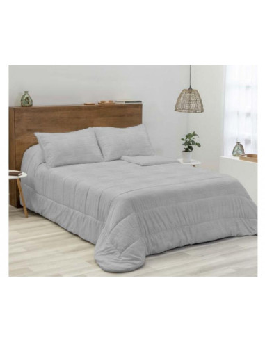 EDREDÓN SHERPA (BORREGUITO DEBAJO) CAMA 90 GRIS LISO