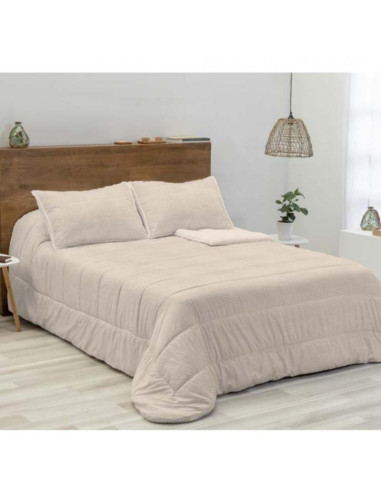 EDREDÓN SHERPA (BORREGUITO DEBAJO) CAMA 90 BEIGE LISO