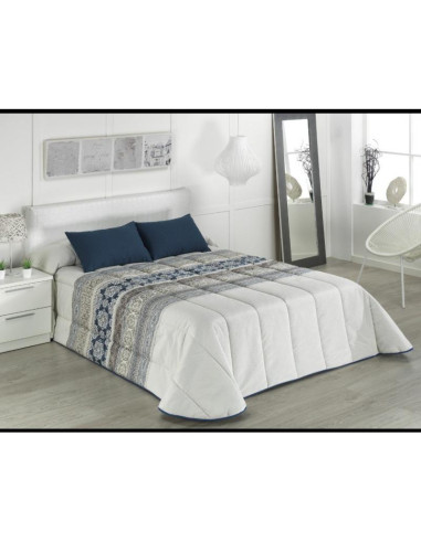 EDREDÓN JACQUARD CAMA 135 AZUL BEIG