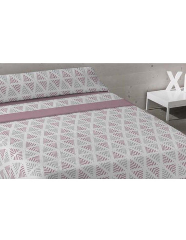 JUEGO DE SÁBANAS CAMA 150 ROSA TRIÁNGULO