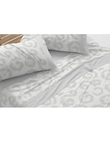 JUEGO DE SÁBANAS CAMA 150/160 DOS ALMOHADONES GRIS