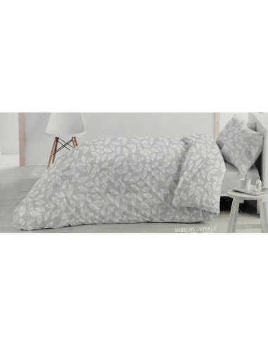 FUNDA NÓRDICA CAMA 135 HOJA GRIS