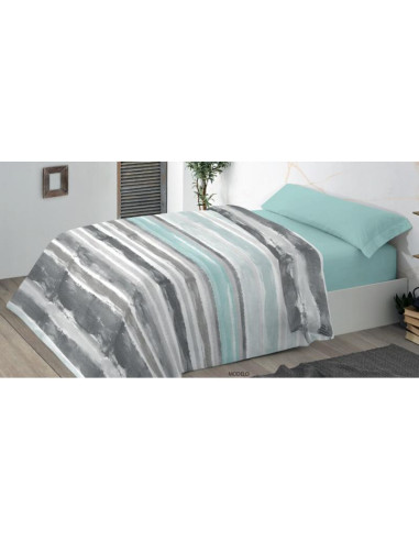 FUNDA NÓRDICA CAMA 150 (240X220) GRIS/AZUL