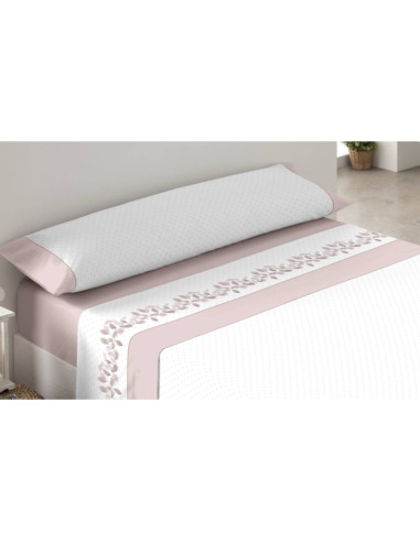 JUEGO DE SÁBANAS CAMA 2X2 ROSA (50%ALGODÓN 50%PES)