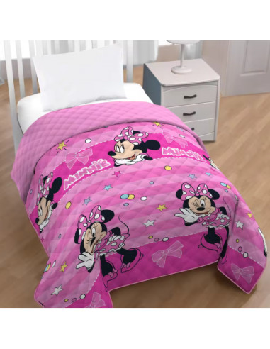 COLCHA MINNIE MOUSE DISEÑO OFICIAL 170X250 (CAMA 90-105)