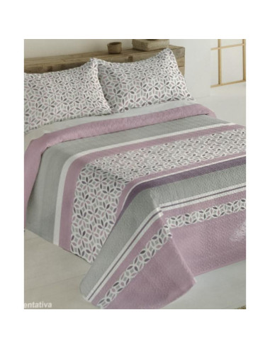 COLCHA BOUTI CAMA 135 ROSA GRIS