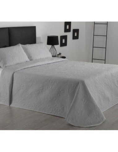 COLCHA BOUTI REVERSIBLE CAMA 150 LISA GRIS RELIEVE JAZMIN