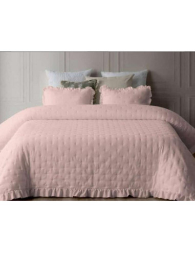 COLCHA BOUTY CAMA 180 ROSA VOLANTITO