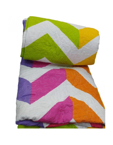 COLCHA BOUTI CAMA 135 ZIG ZAG COLORES/LINEAS