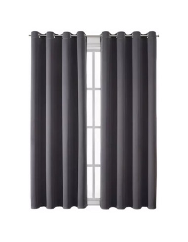 CORTINA BLACK OUT OPACA GRIS OSCURO 140X265