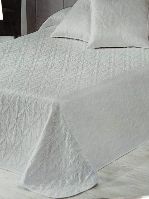 COLCHA TROYA GRIS LISA