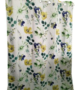 CORTINA OPACA BLACK OUT FLORES VERDES