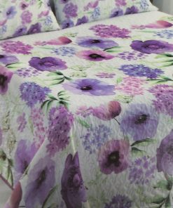 Colcha bouti cama 90 flor morada
