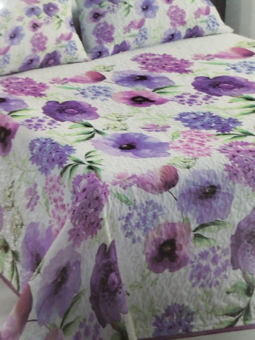 Colcha bouti cama 90 flor morada