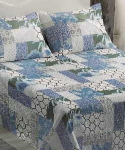 COLCHA BOUTI PATCHWORK AZUL 150