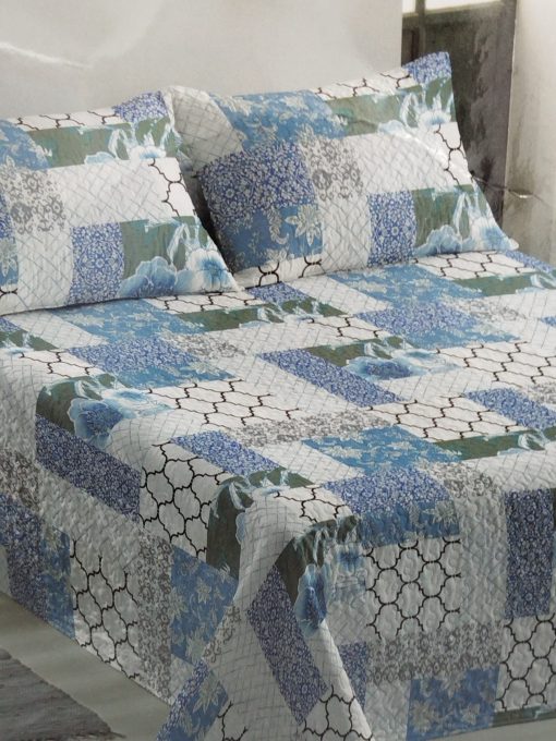 COLCHA BOUTI PATCHWORK AZUL 150