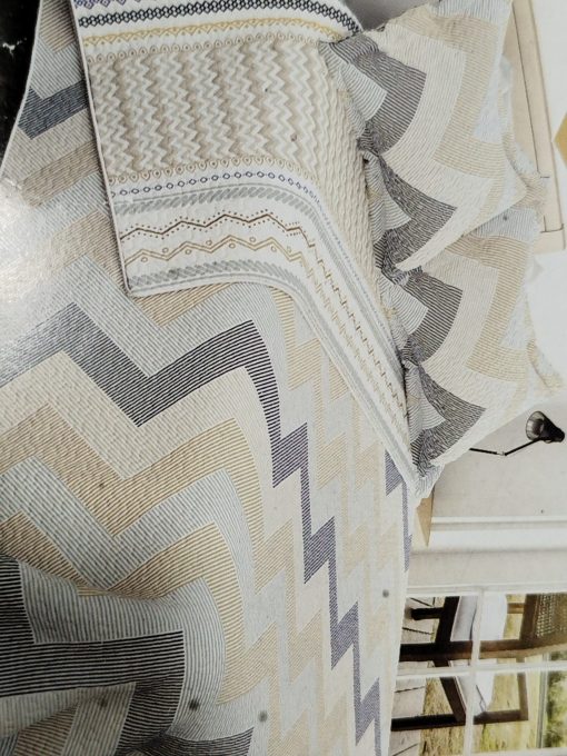 COLCHA BOUTI REVERSIBLE CAMA 150 AZUL/MOSTAZA - Imagen 2