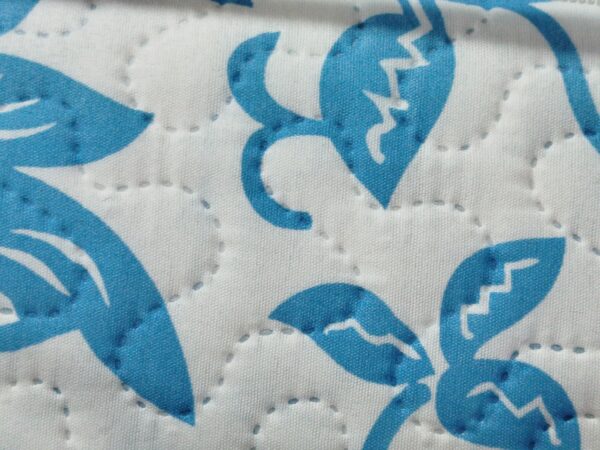 Colcha bouti verano cama 135 flores azul/blanco - Imagen 2