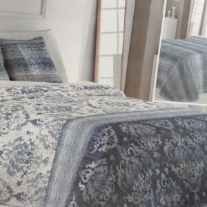 Colcha bouti reversible de verano cama 180 azul