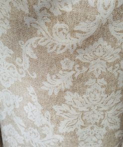 Tela loneta beig blanco estampado