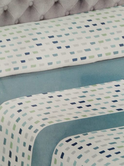 Sábanas cama 105 cuadros verdes gris