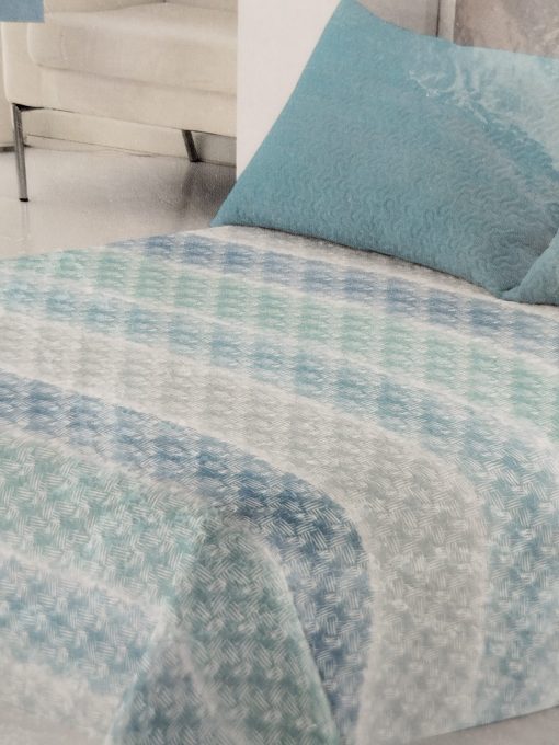 COLCHA BOUTI SASA CAMA 135 TONOS VERDES REVERSIBLE