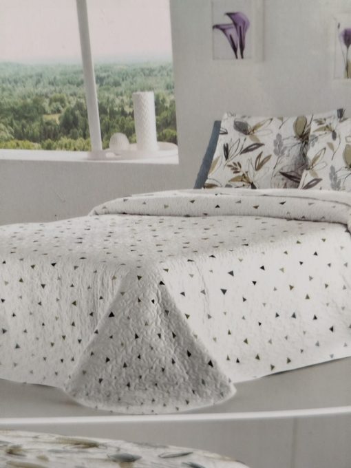COLCHA BOUTI CAMA 105 REVERSIBLE MALÚ OLIVA/GRIS - Imagen 2