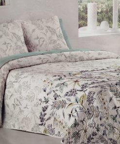 COLCHA BOUTI CAMA 150 REVERSIBLE CLAUDIA GRIS/AZUL