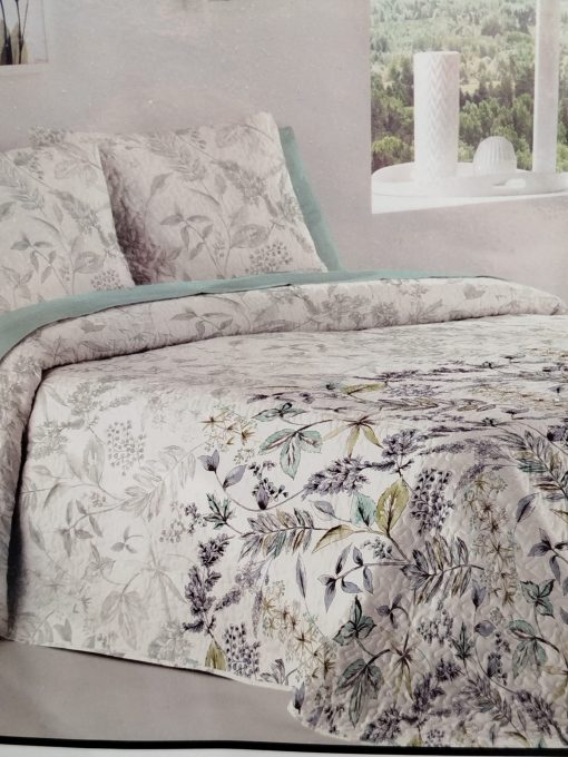 COLCHA BOUTI CAMA 150 REVERSIBLE CLAUDIA GRIS/AZUL