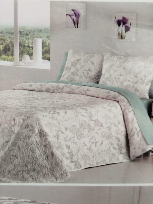 COLCHA BOUTI CAMA 150 REVERSIBLE CLAUDIA GRIS/AZUL - Imagen 2