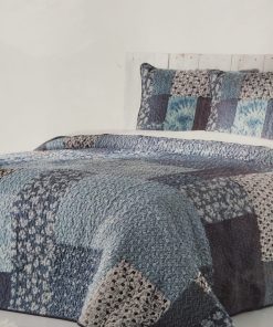 COLCHA BOUTI PATCHWORK AZUL CAMA 150
