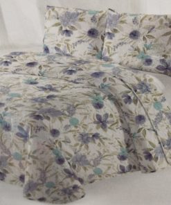 COLCHA BOUTI CAMA 135 BEJAR FLORAL VERDES/AZUL