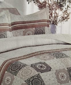 COLCHA BOUTI CAMA 150 PATCHWORK MARRÓN