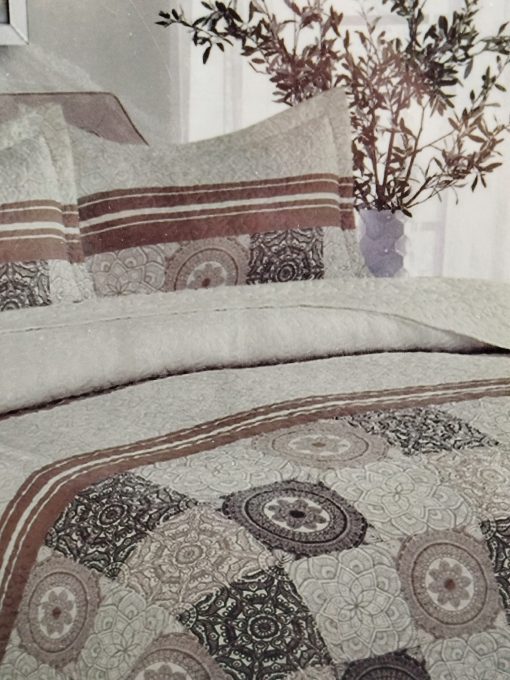 COLCHA BOUTI CAMA 150 PATCHWORK MARRÓN