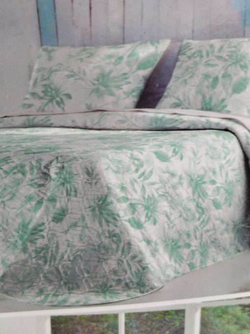 COLCHA BOUTI REVERSIBLE ROSALIA VERDE/ROSA CAMA 150 - Imagen 2