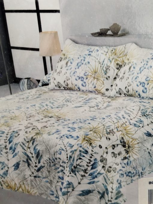 COLCHA BOUTI FLORAL CAMA 150 YANA AZUL