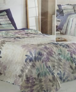 COLCHA BOUTI REVERSIBLE CAMA 135 HOJAS GRIS/AZUL