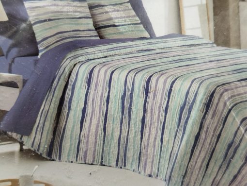 COLCHA BOUTI REVERSIBLE CAMA 135 HOJAS GRIS/AZUL - Imagen 2