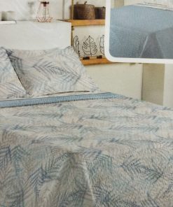 COLCHA BOUTI REVERSIBLE CAMA 150 HOJA PALMERA