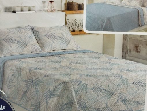 COLCHA BOUTI REVERSIBLE CAMA 150 HOJA PALMERA